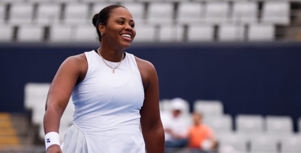 Taylor Townsend focused during a clay court match, determined to make a comeback after concussion recovery